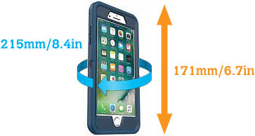 orientační rozměry předmětu vloženého do pouzdra 368 Waterproof Phone Case PlusPlus Size
